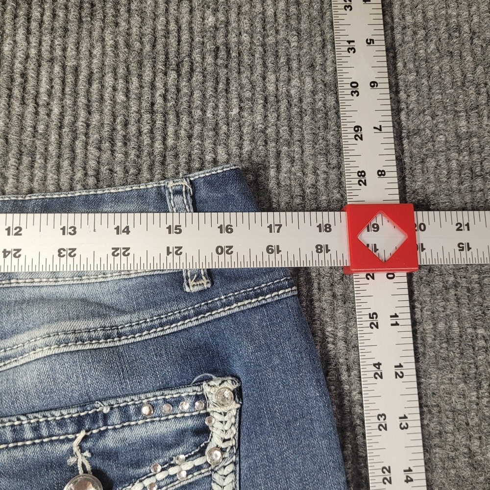 Est. 1946 Denim Jeans Women's Sz 14 Distressed Bling Pocket Contemporary Fit - Picture 6 of 8
